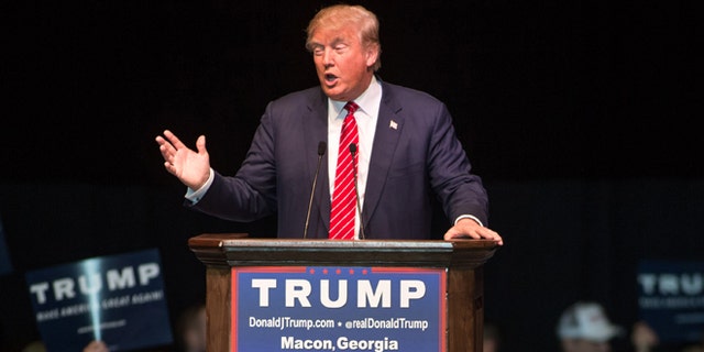 Republican presidential candidate Donald Trump speaks during a campaign rally at the Macon Centreplex, Monday, Nov. 30, 2015, in Macon, Ga. (AP Photo/Branden Camp)
