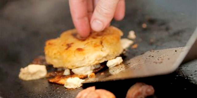 Nov. 6, 2013: A breakfast dish being cooked on the grill at the Welcome Diner in Phoenix.