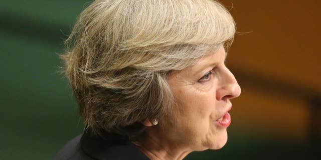 British Prime Minister Theresa May speaks during the 71st session of the United Nations General Assembly at U.N. headquarters, Tuesday, Sept. 20, 2016. (AP Photo/Seth Wenig)