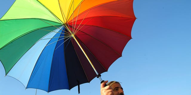 July 02, 2005. Madrid, Spain. Day of the Pride Gay. Parade. This year, the gays and lesbians collective celebrated the law that authorizes the marriages between couples of the same sex, recently approved. (Photo by Quim Llenas/Cover/Getty Images)