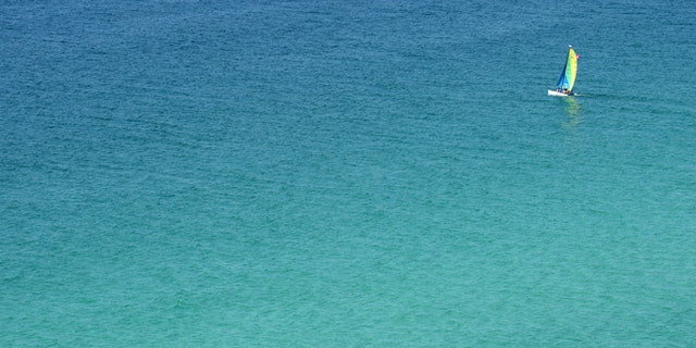March 25, 2015: A boat floats in Panama City Beach, Fla.