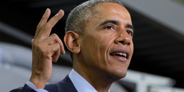 FILE -- Jan. 14, 2015: President Obama speaks at Cedar Falls Utilities in Cedar Falls, Iowa.