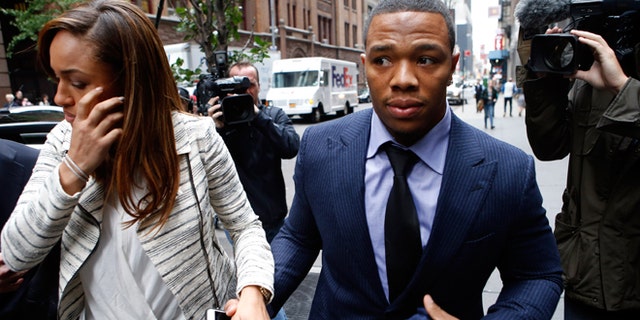 FILE - Nov. 5, 2014: Ray Rice arrives with his wife Janay Palmer for an appeal hearing of his indefinite suspension from the NFL in New York. A former FBI director hired to look into how the NFL pursued evidence in the Ray Rice abuse case says the league should have investigated the incident more thoroughly before it initially punished the player. Robert Mueller released the report Thursday, Jan. 8, 2015, saying that the NFL had substantial information about the case and could have obtained more. (AP Photo/Jason DeCrow, File)