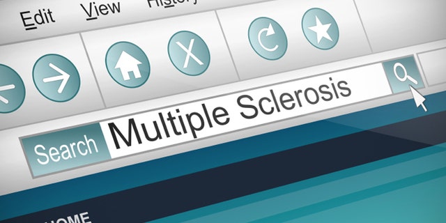 Illustration depicting a screenshot of an internet search with a Multiple Scerosis concept.