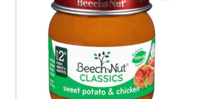 Four-ounce glass jars labeled “Stage 2 Beech-Nut CLASSICS sweet potato & chicken” is the variety at risk of contamination. The potentially affected products were produced Dec. 12, 2014 and expire in December 2016.