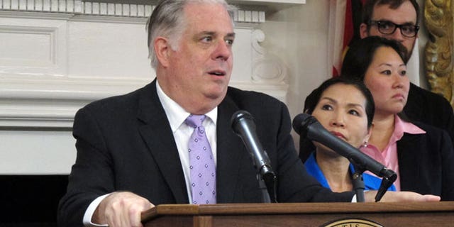 Maryland Gov. Larry Hogan speaks during a news conference about his cancer diagnoses in Annapolis, Md., Monday, June 22, 2015. Hogan has "very advanced" and "very aggressive" cancer of the lymph nodes, but he said Monday he will continue to work as the state's chief elected official.