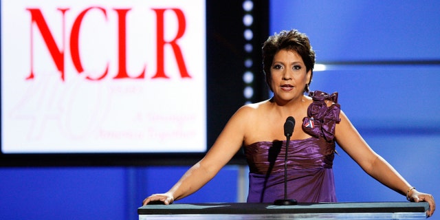 National Council of La Raza president and CEO Janet Murguia onstage during the 2008 ALMA Awards.