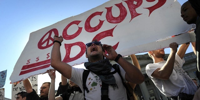 Oct. 15, 2011: 'Occupy D.C.' protesters rally in front of the U.S. Treasury Department in Washington.