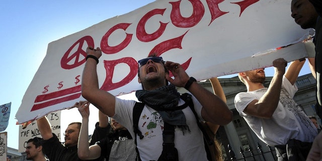 Oct. 15, 2011: 'Occupy D.C.' protesters rally in front of the U.S. Treasury Department in Washington.