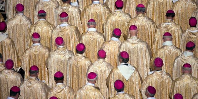 Bishops attend the beatification ceremony of Pope Paul VI in Saint Peter's Square at the Vatican, Oct. 19, 2014.