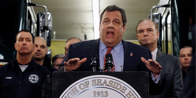 Jan. 24, 2013: New Jersey Gov. Chris Christie talks in Seaside Heights, New Jersey.
