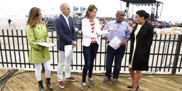 Natalie Morales, Matt Lauer, Savannah Guthrie, Al Roker and Michelle Rodriguez appear on NBC News' "Today" show.