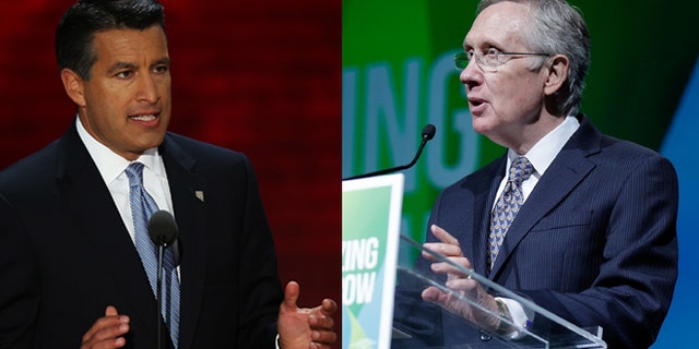 Nevada Gov. Brian Sandoval (left) and U.S. Sen. Harry Reid (right). (Photos: Getty Images)