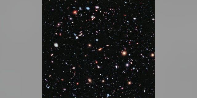 This Hubble extreme deep field image shows many galaxies outside the Milky Way.