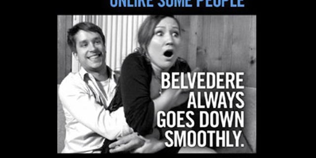The suggestive ad caused an uproar after being posted on Belvedere Vodka's Twitter and Facebook pages on Friday