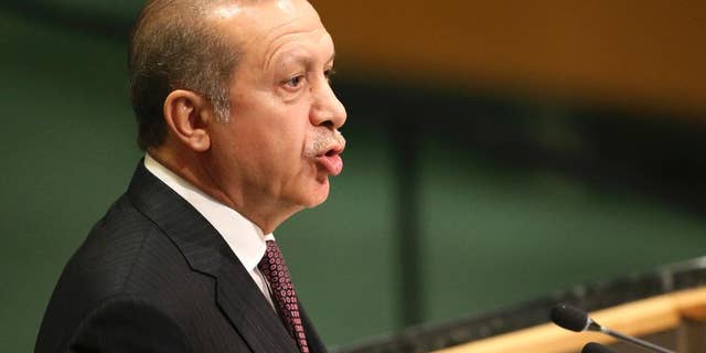 Recep Tayyip Erdogan, President of Turkey, speaks during the 71st session of the United Nations General Assembly at U.N. headquarters, Tuesday, Sept. 20, 2016. (AP Photo/Seth Wenig)