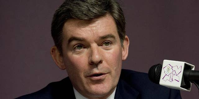 British Sports Minister Hugh Robertson at the official unveiling of the 2012 London Olympics Main Press Centre at the Olympic Park in east London, on June 27, 2012