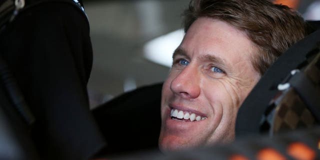 HOMESTEAD, FL - NOVEMBER 18: Carl Edwards, driver of the #19 ARRIS Toyota, sits in his car in the garage area during practice for the NASCAR Sprint Cup Series Ford EcoBoost 400 at Homestead-Miami Speedway on November 18, 2016 in Homestead, Florida. (Photo by Sean Gardner/NASCAR via Getty Images)