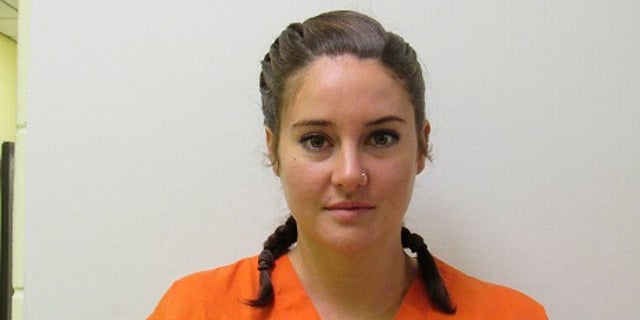 Actress Shailene Woodley is seen in this booking photo released by Morton County Sheriff's Department in North Dakota, U.S. on October 11, 2016. Courtesy Morton County Sheriff's Department/Handout via REUTERS ATTENTION EDITORS - THIS IMAGE WAS PROVIDED BY A THIRD PARTY. EDITORIAL USE ONLY - RTSRUA8