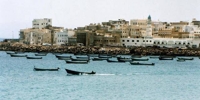 A general view of the Yemeni port city of Mukalla, on October 13, 2002