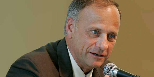 U.S. Rep. Steve King, R-Iowa, speaks during a farm bill congressional field hearing, Monday, July 31, 2006, at Dordt College in Sioux Center, Iowa.  King doesn't shy from controversy, and his views have paid off with praise from conservatives _ and disdain from critics. In his rural, western Iowa congressional district, King remains a popular two-term congressman. (AP Photo/Charlie Neibergall)