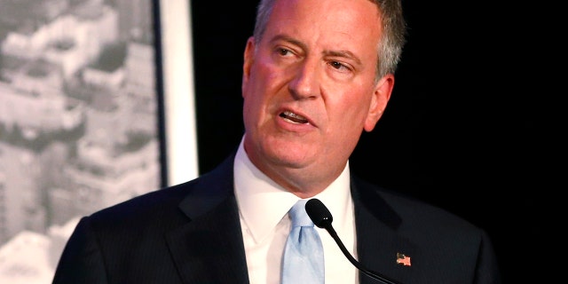 Former New York City Mayor Bill de Blasio in New York.