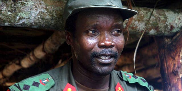 In this July 31, 2006 file photo, Joseph Kony, leader of the Lord's Resistance Army, speaks during a meeting with a delegation of 160 officials and lawmakers from northern Uganda. Uganda's military says it has started pulling its forces from Central African Republic, where troops had been pursuing one of Africa's most notorious fugitives, Joseph Kony.