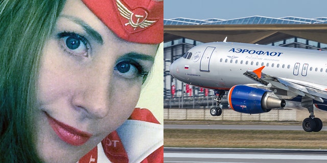 A Russian Aeroflot stewardess was murdered by her actor husband.