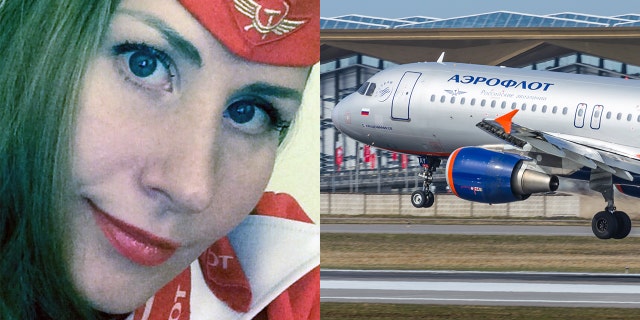 A Russian Aeroflot stewardess was murdered by her actor husband.