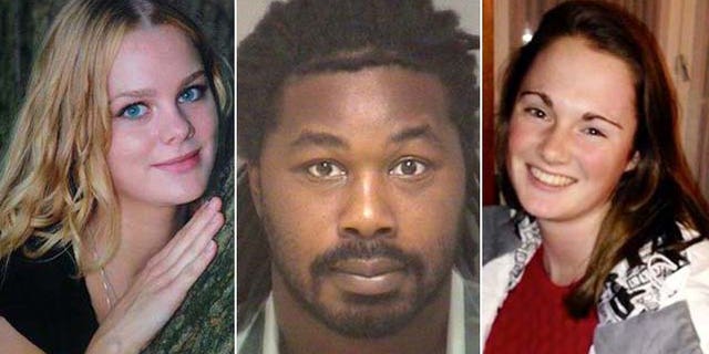 Jesse Matthew Jr., center, is a suspect in the disappearance of Hannah Graham, right. Virginia State Police said Monday he is linked forensically to the 2009 disappearance of Morgan Harrington, left.