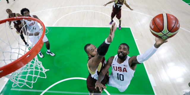 United States' Kyrie Irving at the 2016 Summer Olympics in Rio de Janeiro, Brazil, Monday, Aug. 8, 2016.