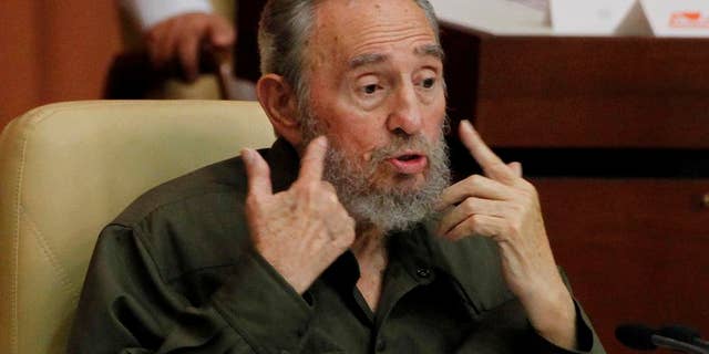 Fidel Castro speaks at a special session of parliament in his first official government appearance in front of lawmakers in four years in Havana, Cuba, Saturday Aug. 7, 2010. Castro, who turns 84 on Aug. 13, is making near daily appearances in and around Havana, after spending four years almost completely out of the public eye following emergency intestinal surgery that forced him to cede power to his younger brother Raul. (AP Photo/Javier Galeano)