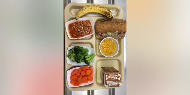 A school lunch is seen at J.F.K. Elementary in Kingston, N.Y.