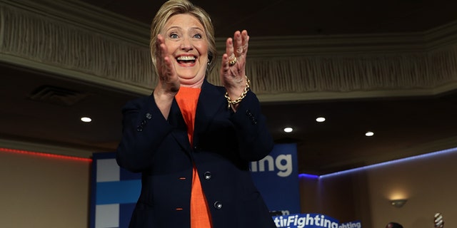 EL CENTRO, CA - JUNE 02: Democratic presidential candidate, former Secretary of State Hillary Clinton greets supporters during a campaign rally at the Barcelona Event Center on June 2, 2016 in El Centro, California. With less than a week to go before the California presidential primary, Clinton is campaigning in southern California. (Photo by Justin Sullivan/Getty Images)