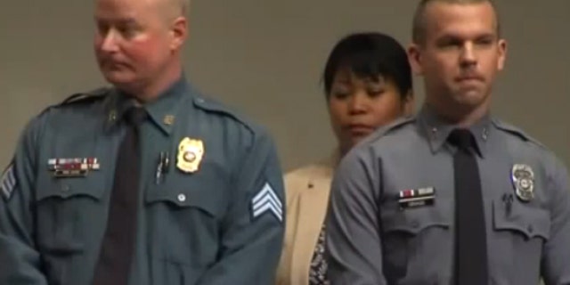 Officer Darrin Wilson, left, and Officer Jeremy Gragg were awarded the Medal of Valor.