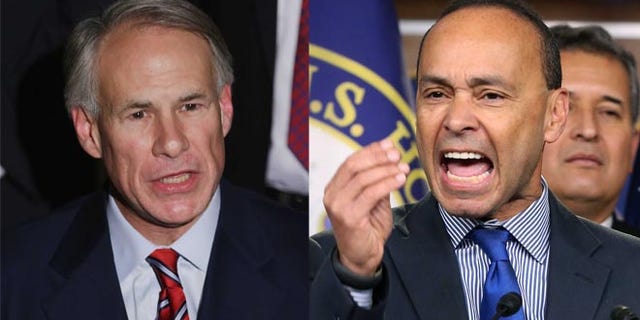 Texas Gov. Greg Abbott; Rep. Luis Gutierrez