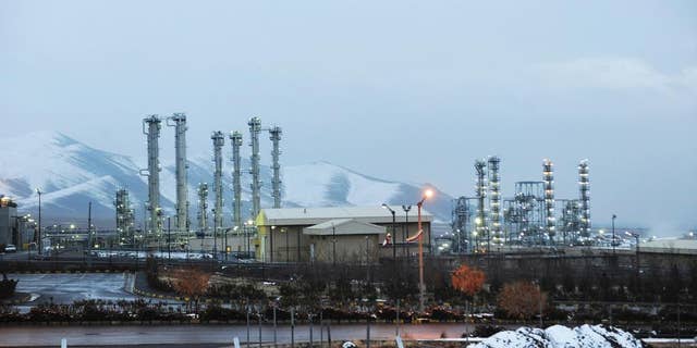 FILE - This Jan. 15, 2011 file photo shows Iran's heavy water nuclear facilities near the central city of Arak 150 miles (250 kilometers) southwest of Tehran. Two diplomats told The Associated Press on Monday, Nov. 21, 2016, that Iran has begun to export excess quantities of heavy water, which can be used in the process to make atomic arms, as Tehran moves to end a small but significant violation of a landmark nuclear deal. (Hamid Foroutan, ISNA, File via AP)
