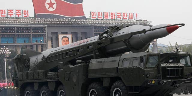 FILE - In this Oct. 10, 2010 file photo, North Korea missiles on trucks make its way during a massive military parade to mark the 65th anniversary of the communist nation's ruling Workers' Party in Pyongyang, North Korea. Nuclear-armed North Korea has hundreds of ballistic missiles that can target its neighbors in Northeast Asia but it will need foreign technology to upgrade its arsenal and pose a more direct threat to the United States, U.S. researchers said Tuesday. (AP Photo/Vincent Yu)