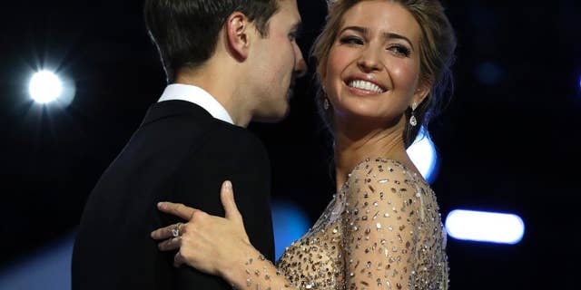 FILE -- In this Friday, Jan. 20, 2017 file photo, Ivanka Trump and her husband Jared Kushner dance at the Freedom Ball, in Washington. Is Ivanka Trump really Jewish? Last year, Israel’s religious authorities issued a ruling that raised doubts about her conversion to Judaism. But now that her father is president, they have changed their tune, raising eyebrows among advocates who have long pushed the country’s rabbinical establishment to be more tolerant toward converts. (AP Photo/Evan Vucci, File)