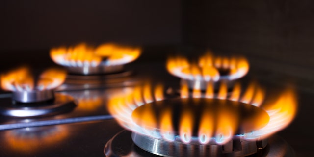 Gas burning in the burner of gas oven