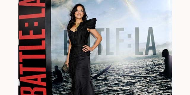 at the premiere of Columbia Pictures' "Battle: Los Angeles" at the Village Theater on March 8, 2011 in Los Angeles, California.