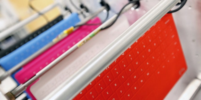 Oct. 16, 2012: Colorful covers for the Surface tablet, with a flexible, integrated keyboard, are seen in the company's industrial design studio in Redmond, Wash.