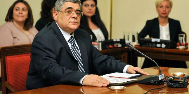 Greece on Saturday arrested the leader of the neo-Nazi Golden Dawn party, Nikos Michaloliakos, pictured last year, and hunted for dozens of members as part of a crackdown launched after the murder of a leftist musician