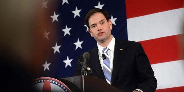 NASHUA, NH - APRIL 17: Republican presidential candidate Sen. Marco Rubio (R-FL) speaks at the First in the Nation Republican Leadership Summit April 17, 2015 in Nashua, New Hampshire. The Summit brought together local and national Republicans and was attended by all the Republicans candidates as well as those eyeing a run for the nomination. (Photo by Darren McCollester/Getty Images)