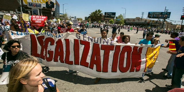 April 10, 2013: Activists rally for immigration reform in Los Angeles.