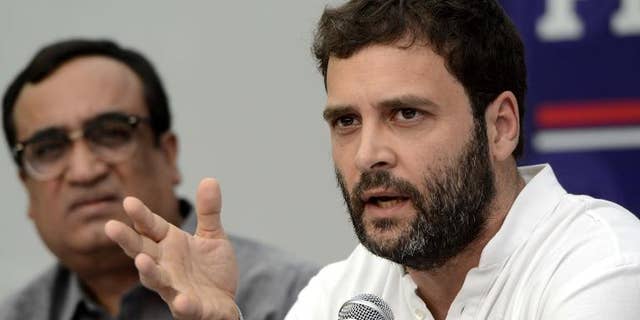 Rahul Gandhi -- the Vice President of India's ruling party -- speaks to the media in New Delhi, on September 27, 2013