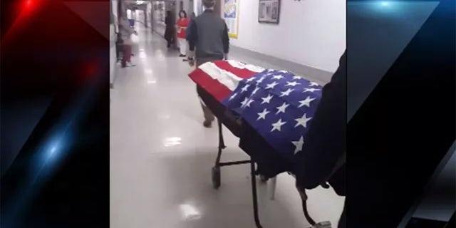 Video of a South Carolina nursing home honoring a veteran after his death has gone viral.