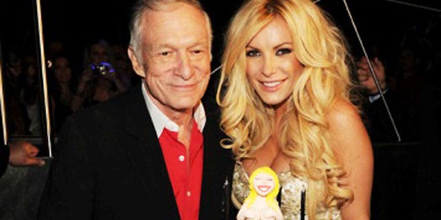Hugh Hefner found new love with his current fiancee Crystal Harris, shown here with him at his 84th birthday party.