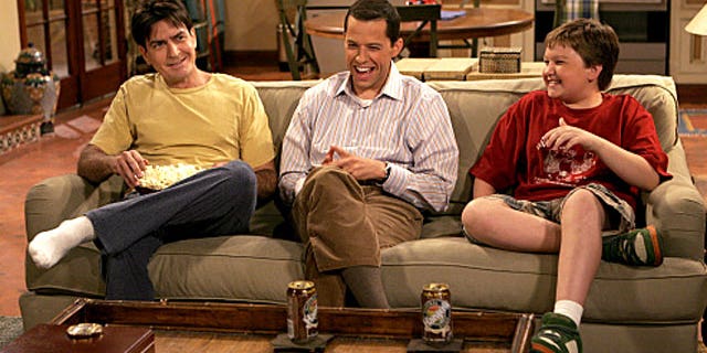 Charlie Sheen and his "Two and a Half Men" co-stars.