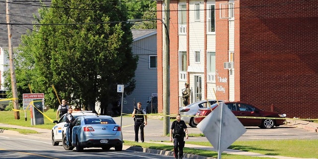 Two officers were killed in the incident in Fredericton, Canada, on Friday, August 10, 2018.